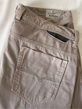 Diesel 100% Cotton Safado Straight Men's 34x36 Jeans in Taupe - Y2K / 2000s